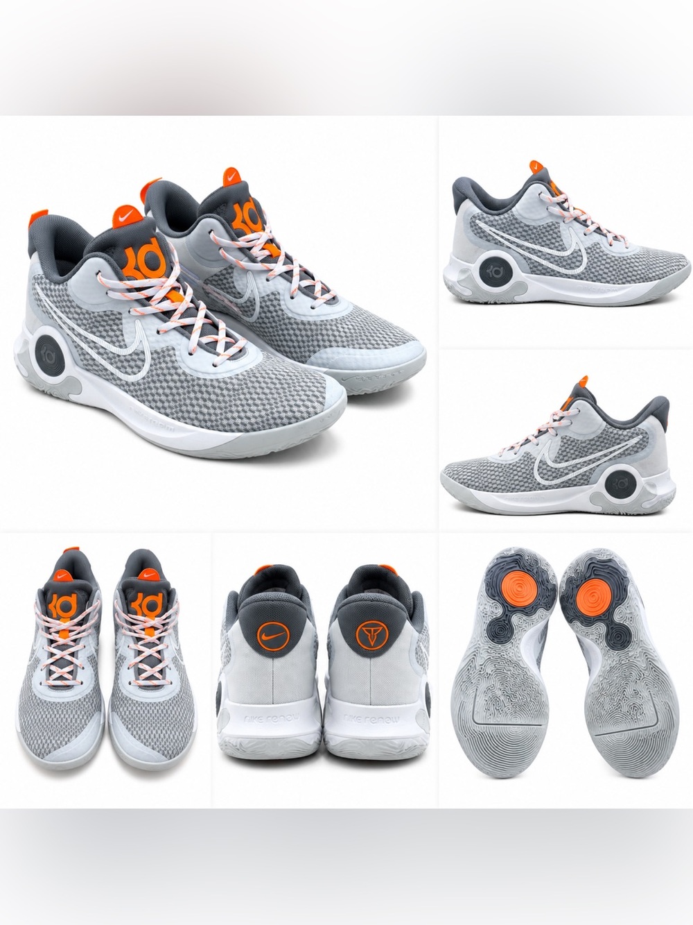 Nike KD Trey 5 X Basketball Shoes Gray Orange Men’s Size 11.5 CW3400-011